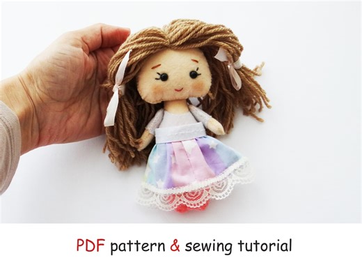 Mini Felt Dress up Doll Sewing Pattern: DIY Tutorial (PDF) - Etsy New Zealand