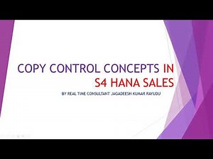SAP SD: COPY CONTROL CONCEPTS IN S4 HANA SALES PART1 INTRO