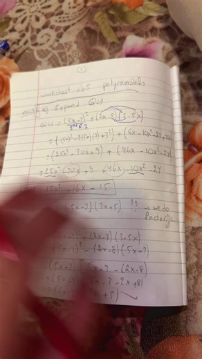 Solution for worksheet nb 5 polynomials⁉️👍#math #grade9 #brevet #teacher #الشعب_الصيني_ماله_حل😂😂