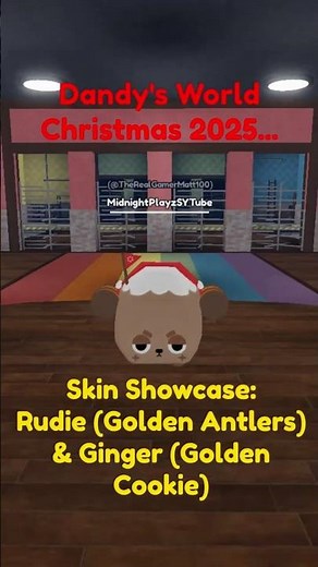 Dandy's World Christmas 2025 Skin Showcase: Rudie (Golden Antlers) & Ginger (Golden Cookie)...