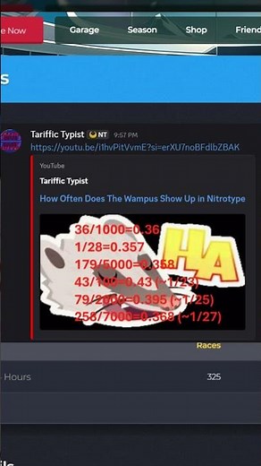 The rarest Occurence in Nitro Type