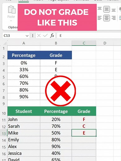 Grade students using the Lookup Function in Excel #excel #exceltips #exceltutorials #productivity #ExcelTutorial #LOOKUP #lookupformula #ExcelFunctions #DataAnalysis #ExcelTips #ExcelTricks #ProductivityHacks #ExcelSkills #LearnExcel #DataManipulation #OfficeProductivity #ExcelHelp #ExcelFormulas #SpreadsheetSkills #MicrosoftExcelTutorial #fyp #fypage #fypppppppppppppppppppppppppppppp