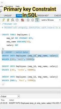 Primary key Constraint in SQL #sqlinhindi #sqltutorial #msql