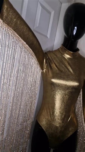 Gold tassel leotard #sewingtutorial #sewingtikok #costumedesigner #festivalwear #dancercostumes