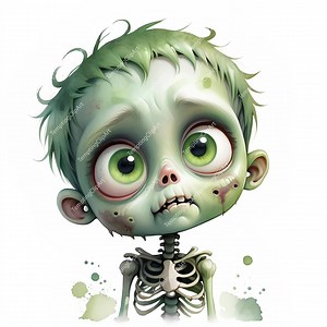 15 Little Zombie | Cute Zombie Portraits, Whimsical Watercolor Halloween Clipart, Sublimation Printable High Quality Jpgs (digital Download) - Etsy