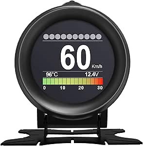 AUTOOL X60 Car OBD HUD Multi-Function Digital Meter Alarm Speed Water-Temp Gauge Malfunction-Test for 12V OBD-II Standard Vehicles Automotive Display HUD