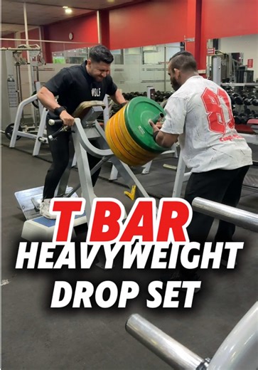 Heavyweight T Bar Drop Set for Effective Back Workout