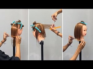 Basic Long to Bob Haircut Tutorial with Round Graduation & Layered Bob Hair Cutting Techniques