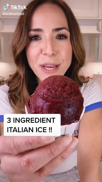 HOMEMADE ITALIAN ICE! Just 3 Ingredients! #foryoupage #foryou #recipe #easyrecipe #dessert #food #quickrecipes #boredathome #smile #icecream #homemade