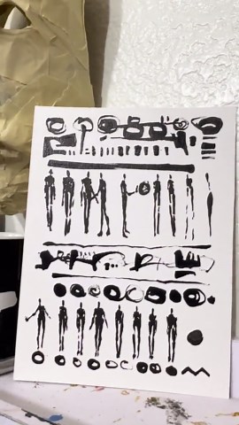 Sumi Ink Hieroglyph Line Drawing Original Signed Artwork - Etsy