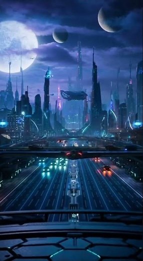 Alien City at Night 👽 | Neon Lights of Another World #shorts #universe