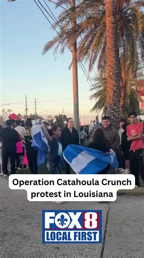 On Sunday, Dec. 7, neighbors and activists gathered on Williams Boulevard in Kenner, Louisiana, to protest Operation Catahoula Crunch, the Border Patrol migrant offensive that began Wednesday. Kenner is Louisiana's largest Hispanic city, where officers have been making arrests and raids since the past week. Border Patrol says it's only arresting criminal immigrants, but has not released a full list of arrests so far. CLICK LINK🔗 IN BIO FOR MORE!