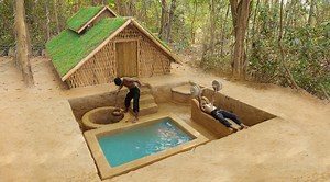 1.7M views · 739 reactions | Primitive Building - 90 day In Jungle Build Villa , Swimming Pool And Find Groundwater | Primitive Survival Tool | Facebook