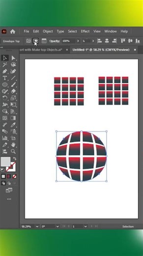 Envelope Distort & Make with Top Object #shortsfeed #viral #shortvideo #adobe #shorts