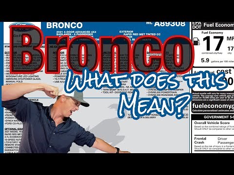 How to read the Ford Bronco Window Sticker - Any Ford trucks!