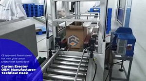 The automatic hot melt glue case erector machine is also called hot melt glue case erector , which opens the carton board, folds the bottom of the box according to a certain procedure, and seals it with hot melt glue and then conveys it to the special equipment of the carton packer. The automatic carton forming machine and automatic box erector machine are assembly line equipment for the automatic unpacking of large quantities of cartons, automatic folding of the lower cover, and automatic seali