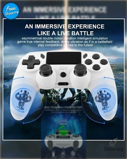 Wireless Controller With Dual Vibration And 6 Axis Gyroscope