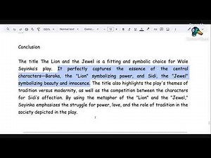 5.3 BQ. Consider the correctness of the title of the drama The Lion and the Jewel by W. Soyinka.