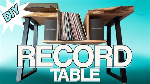 Build a modern record player stand with storage