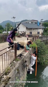 Bridge Rescue with Rope Seat #QuickRescue #HumanEffort #RealMoments | YNP Media