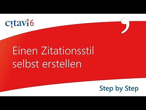 Zitationsstil in Citavi 6 erstellen