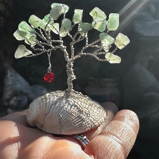 Mermaid Tree of Life Trinket // Wire Statuette // Beach Decor // Aventurine - Etsy