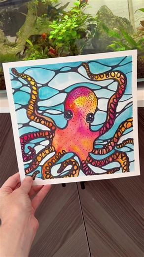 Octopus Watercolor Art Tutorial for Mental Health Relief
