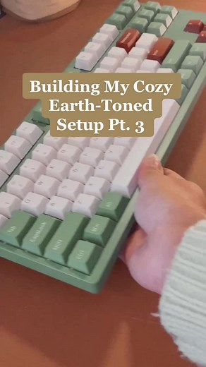 Cozy Gamer Desk Setup Earth Tone Accessories