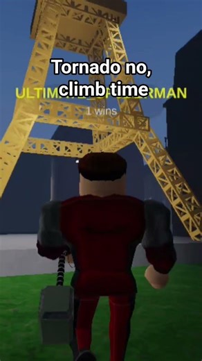 Climbing a mini Eifell tower in a roblox tornado game 😁 #roblox #game #gaming #games #fun #tornado