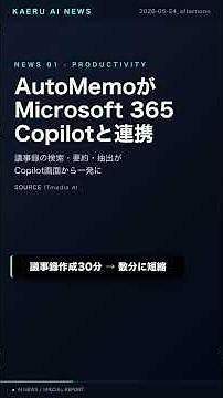 議事録30分が数分、Copilot革命