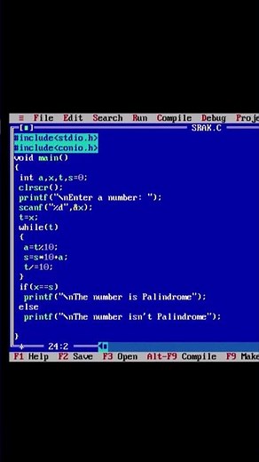 C Program to check whether a number is palindrome or not