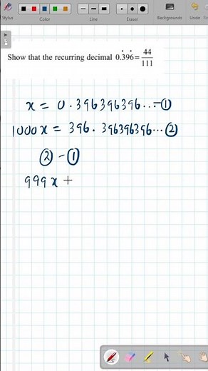 😎 repeating decimal to fraction 6 #maths #mathematics #exam