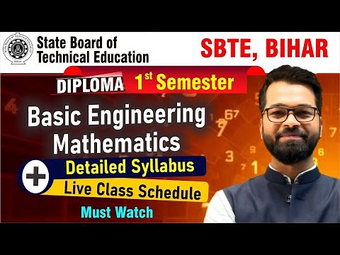 Basic Engineering Mathematics |SBTE Diploma 1st Semester | Detailed Syllabus | Live Class #sbte_exam
