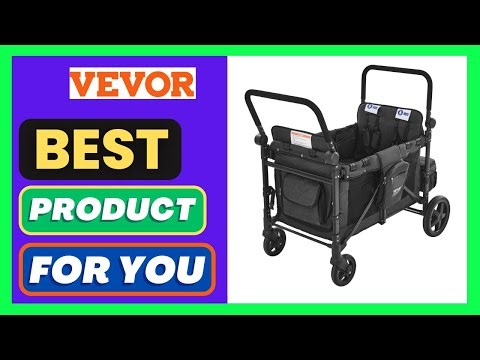 VEVOR Wagon Stroller for 4 Kids, Push Pull Quad