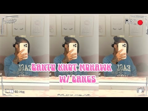 Bantu Knot Mohawk With Bangs Tutorial