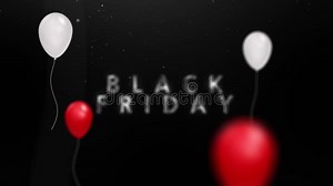 Motion Zoom in Balloon and Black Friday Text. 4K Video Stock Footage - Video of commerce, promo: 261793890