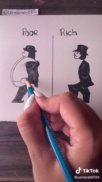 Contrasting Wealth Through Cartoon Figures