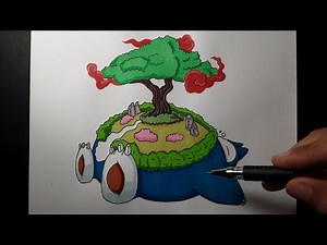 How to draw Gigantamax Snorlax cách vẽ Kabigon - Pokemon