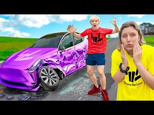 I CRASHED STEPHEN SHARER TESLA!!!