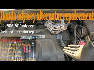 Honda Odyssey alternator replacement.2005 -2010 Odyssey alternator and belt replacement 本田奥德赛更换发电机