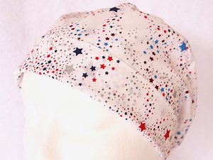 Tie Back Scrub Hat: Patriotic Stars, Red White and Blue - Etsy UK