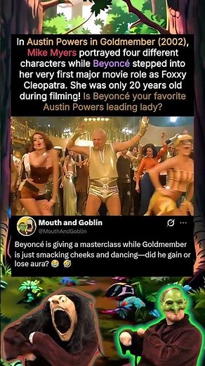 In Austin Powers in Goldmember (2002), Beyoncé does her first major movie role as Foxxy Cleopatra