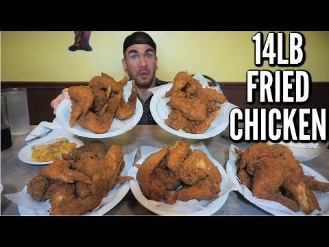 HUGE 14LB FRIED CHICKEN CHALLENGE (30 PIECES) | LOUISIANA FAMOUS FRIED CHICKEN | MAN VS FOOD