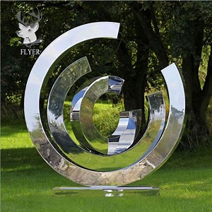 [Hot Item] Large Size Garden Decor Sculpture Outdoor Abstract Stainless Steel Modern Loop Statue Sculpture