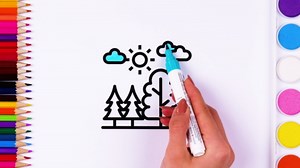 Nature Drawing | Coloring in Activity