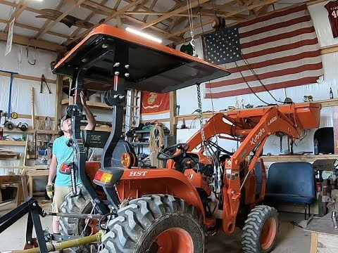 Installing a canopy on a L series kubota tractor.