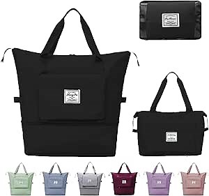 Pin Forest Large Capacity Travel Bag, Expandable Duffel Bag-Water-Resistant Foldable Carry-On with Wet/Dry Compartments | Large Capacity Travel Bag for Gym, Weekends & Overnight Trips (Black)