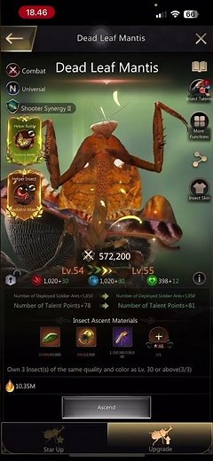 Up Level Insect - Cost Detail and Talent for PvP and PvE - Themed Ants Underground Kingdom