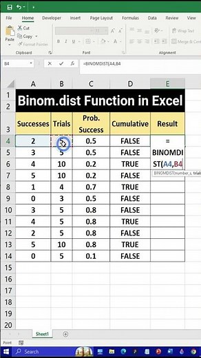 🎯 Binom.Dist Function in Excel – Calculate Success Probability Instantly! 💡📊