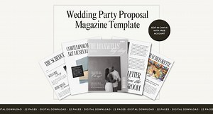 Wedding Party Proposal Magazine Template: Modern Vogue Style (digital Download) - Etsy
